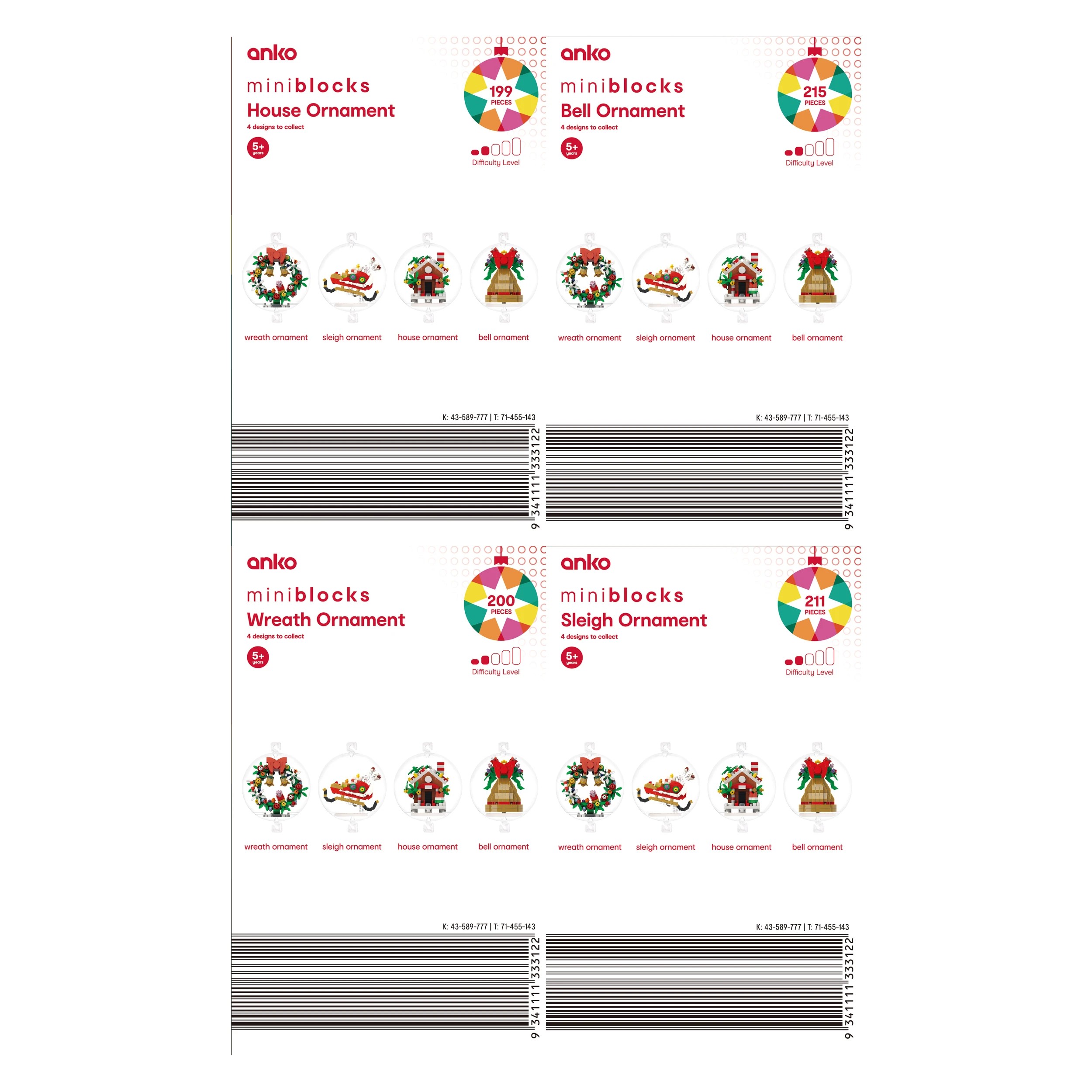 6 Mini Blocks: Ornament - Assorted, 6 of 6
