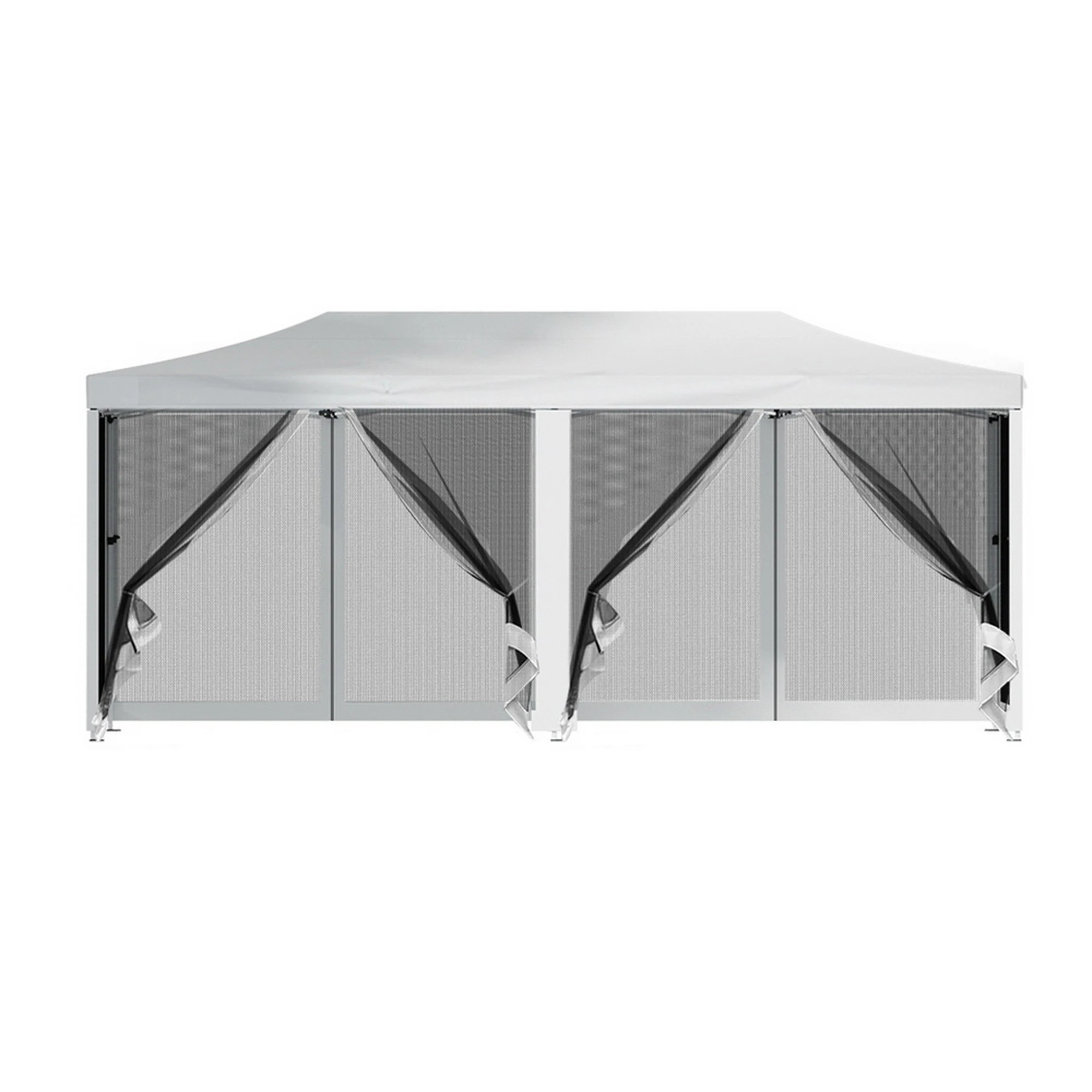 4 Instahut Gazebo Pop Up Marquee  Wedding Party Outdoor Camping Mesh Wall - White, 4 of 7