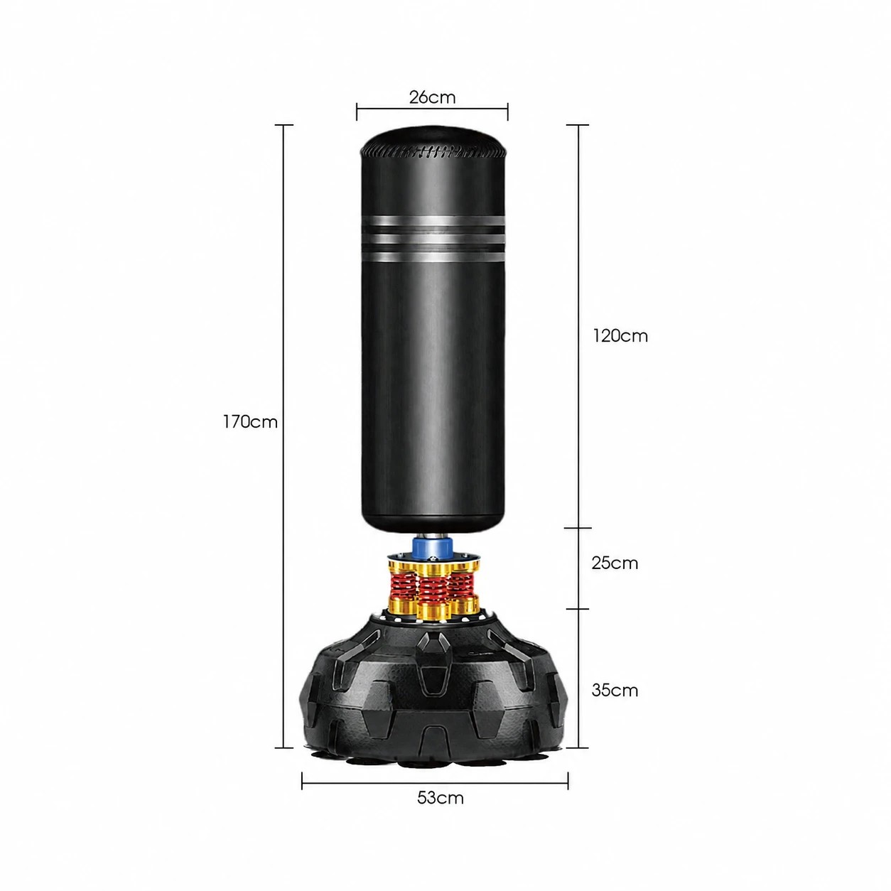 4 Fitness Master Freestanding Punching Bag 4spring Suction Cup Base Heavy Adults, 4 of 9