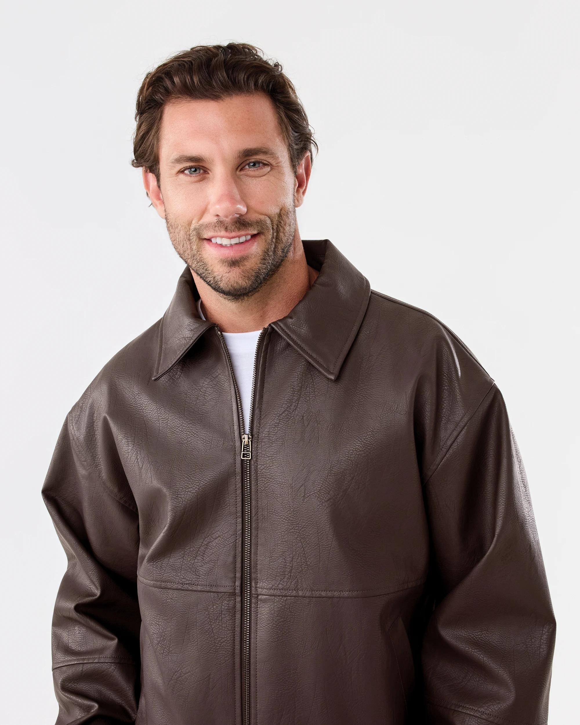 5 PU Bomber Jacket Chocolate, 5 of 8