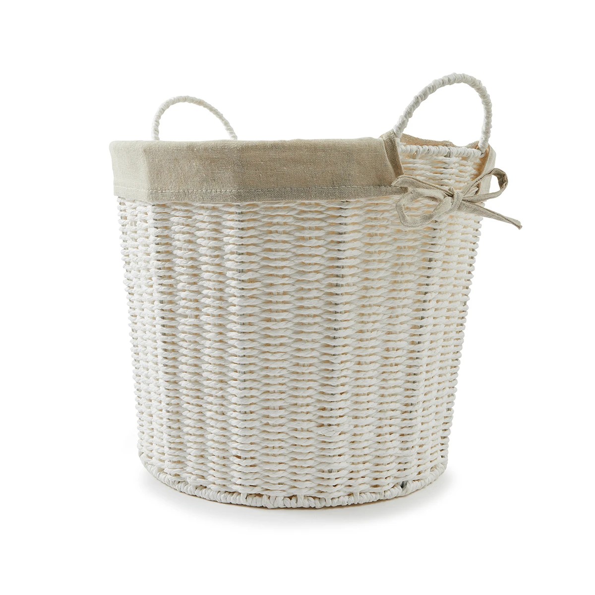 4 Round Paper Rope Basket with Liner - White, 4 of 6