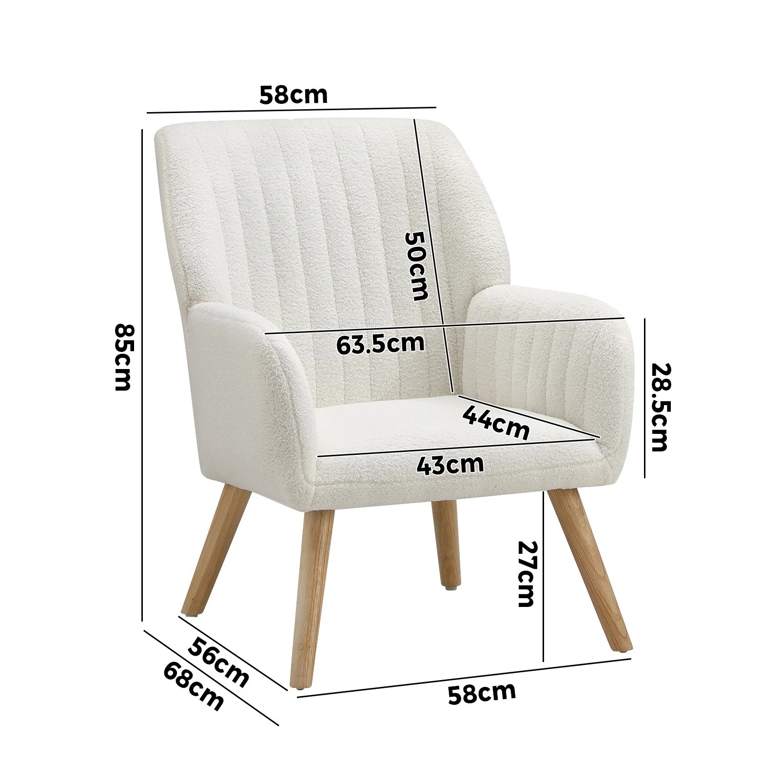 9 Oikiture Armchair Lounge Sofa Chair Sherpa Accent Chairs Armchairs Couches
 - White, 9 of 10
