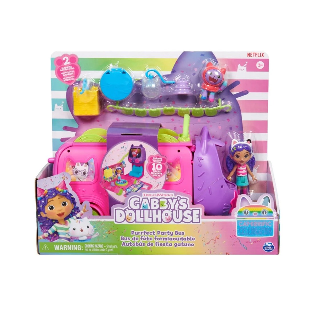 1 DreamWorks Gabby's Dollhouse Purrfect Party Bus Playset, 1 of 7