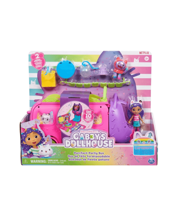 DreamWorks Gabby's Dollhouse Purrfect Party Bus Playset