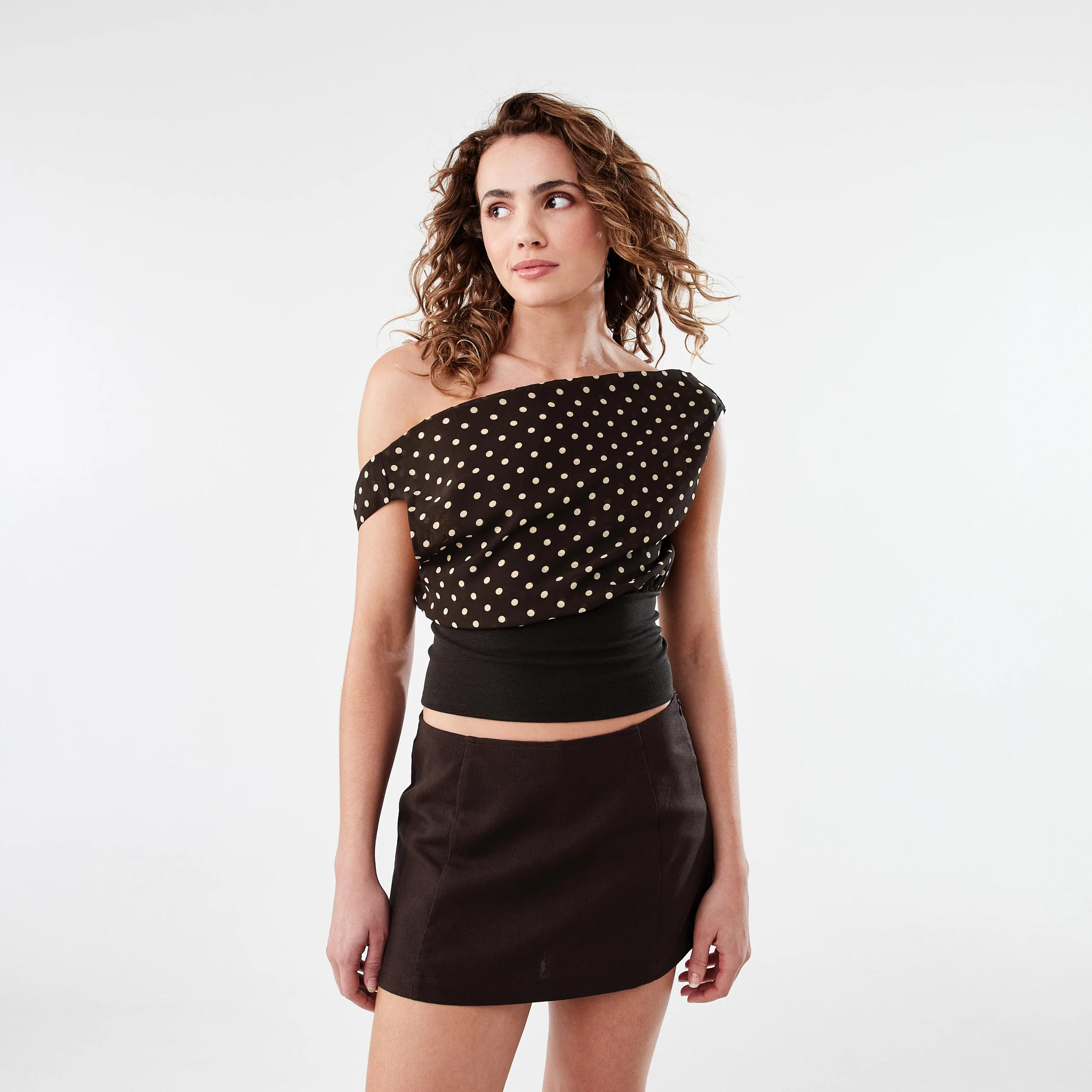 8 Linen Blend Mini Skort Melt Brown, 8 of 8