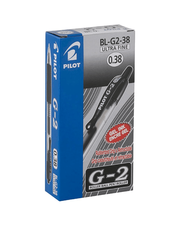 PILOT G2 Retractable Gel Pen 0.38mm Black 12 Pack