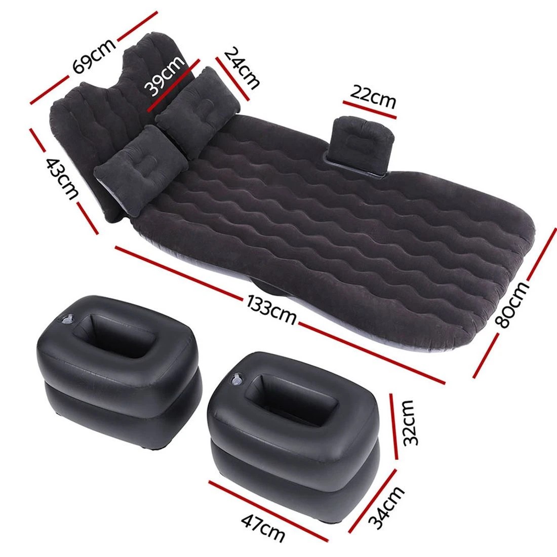 2 Weisshorn Car Mattress Inflatable SUV Back Seat Camping Bed - Single Bed - Charcoal, 2 of 7