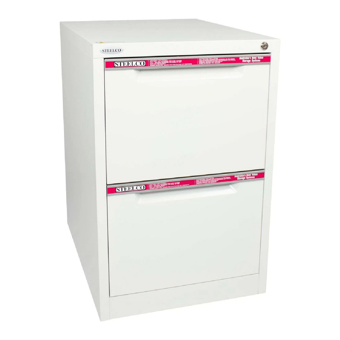 1 Steelco 2 Drawer Filing Cabinet White Satin, 1 of 6