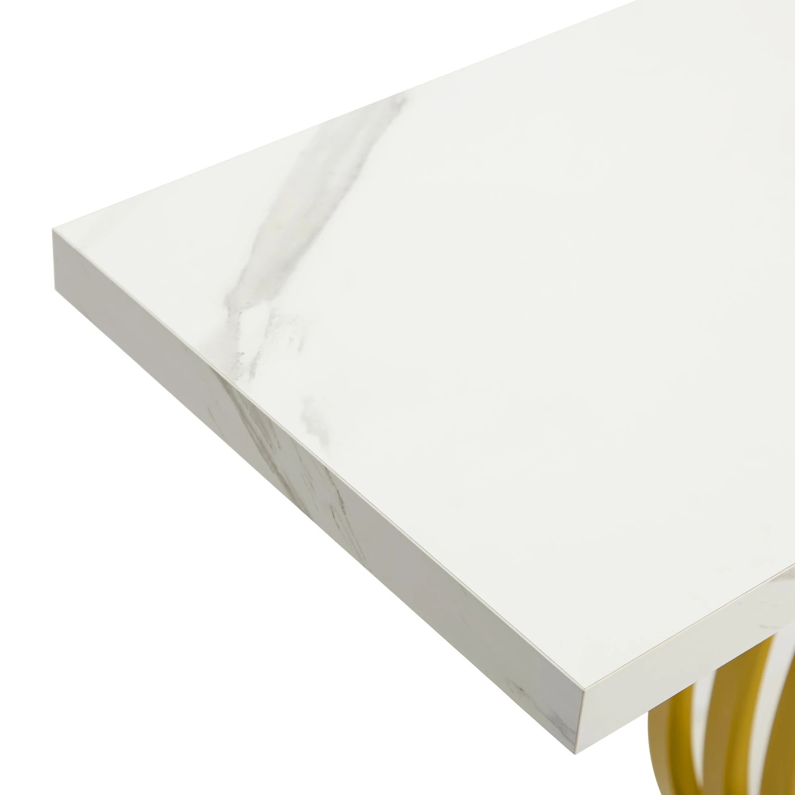 9 Oikiture Console Table Hallway Side Desk - Gold, 9 of 9