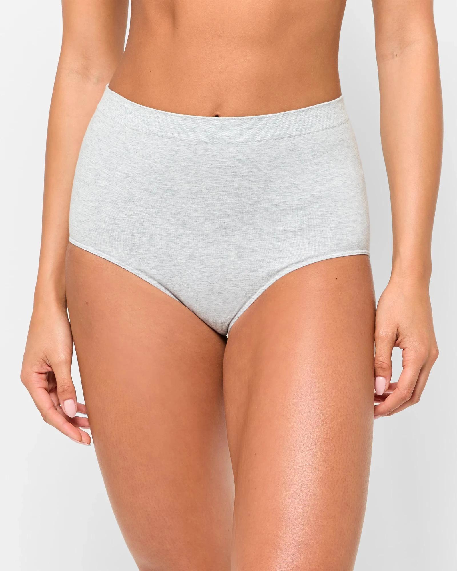 3 Target Australian Cotton Blend 2 Pack Seamfree Full Briefs GREY MARLE/FOLKSTONE, 3 of 5