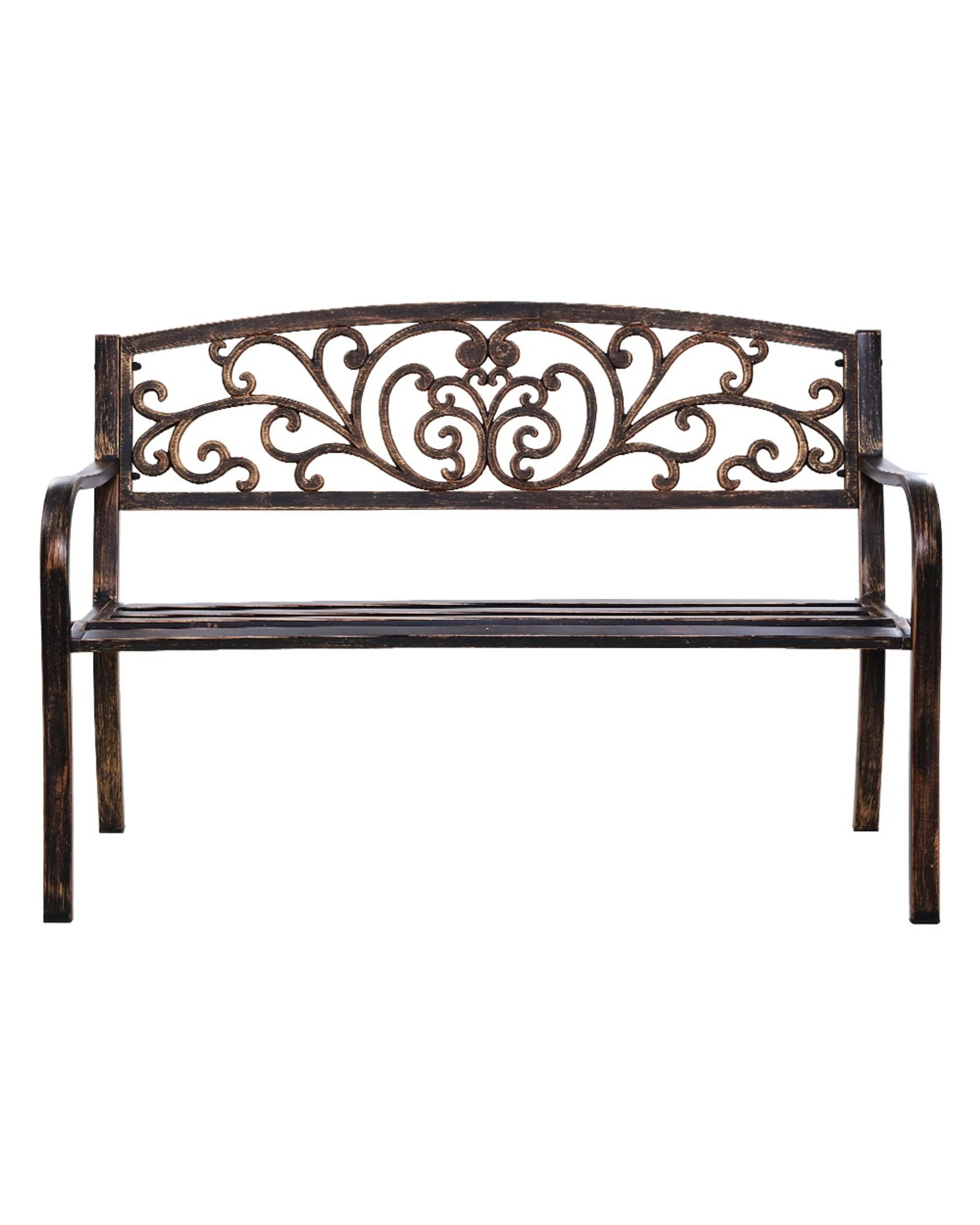 3 Gardeon Outdoor Garden Bench Seat Steel Outdoor Furniture 3 Seater Park - Bronze, 3 of 5