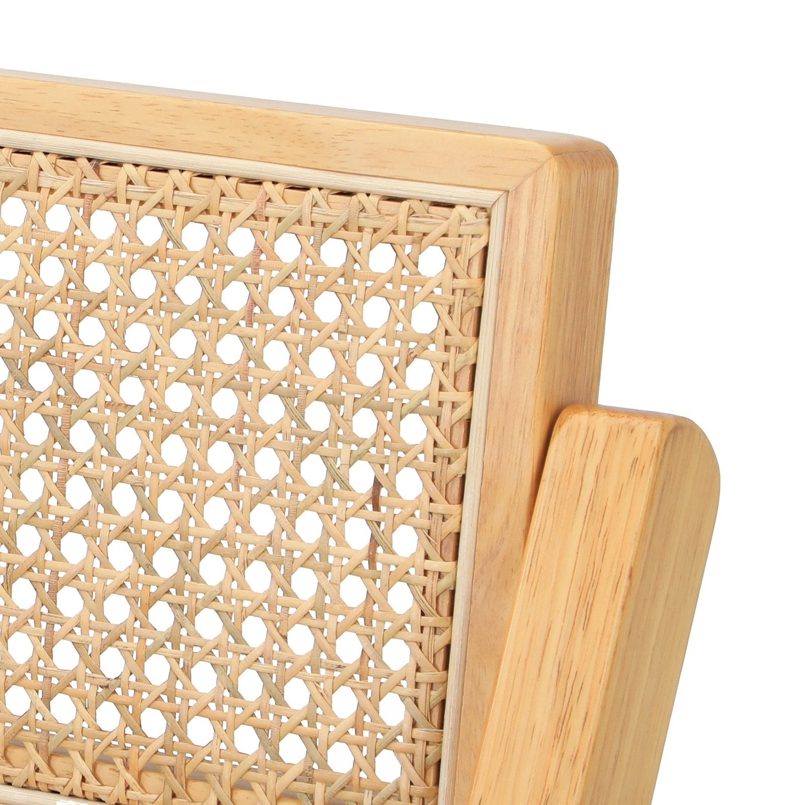 8 Oikiture 2x Dining Chairs Folding Rattan Chair Wooden Accent Chair - Natural, 8 of 9