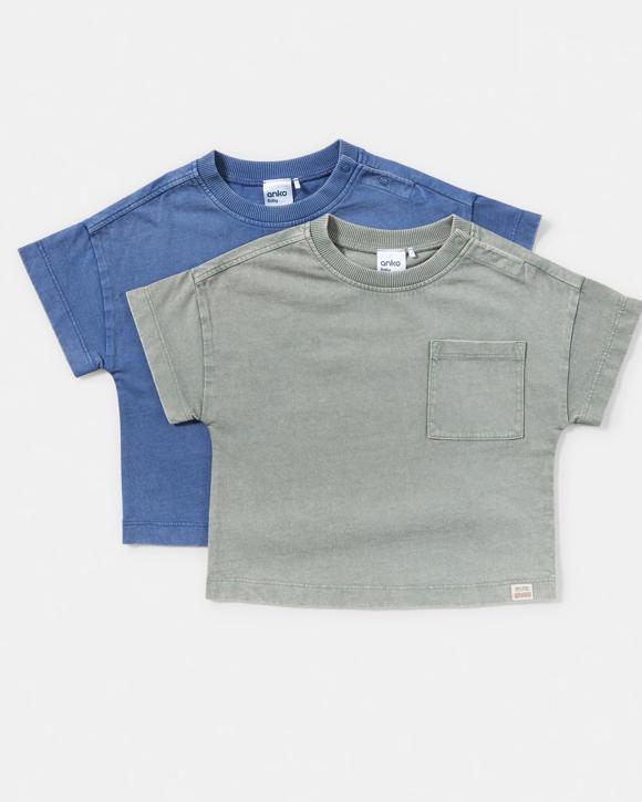 2 Pack Short Sleeve Oversized Wash T-shirt