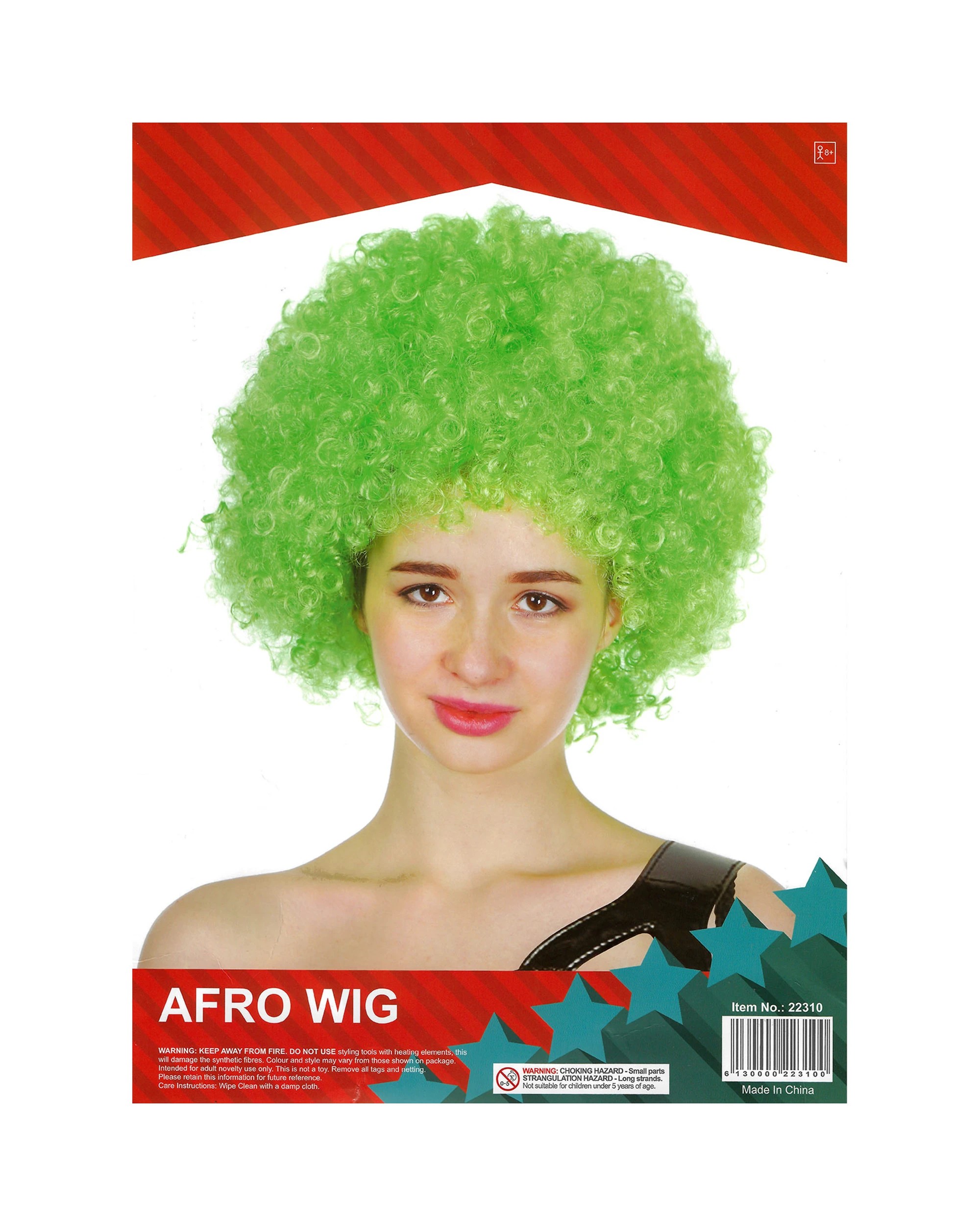 2 Partyrama Lime Afro Wig - One Size - Green, 2 of 2