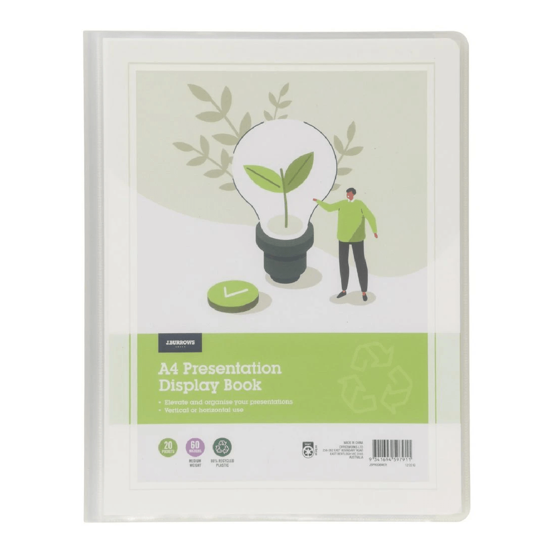 1 J.Burrows Presentation Display Book A4 White, 1 of 4