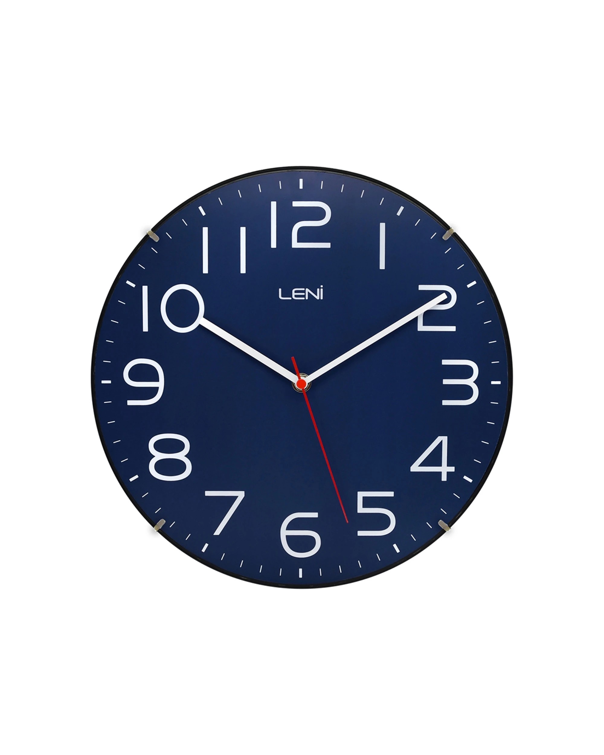 1 LENI Classic 30cm Wall Clock Silent Sweep Dome Glass Lens Easy Read Numbers, 1 of 3