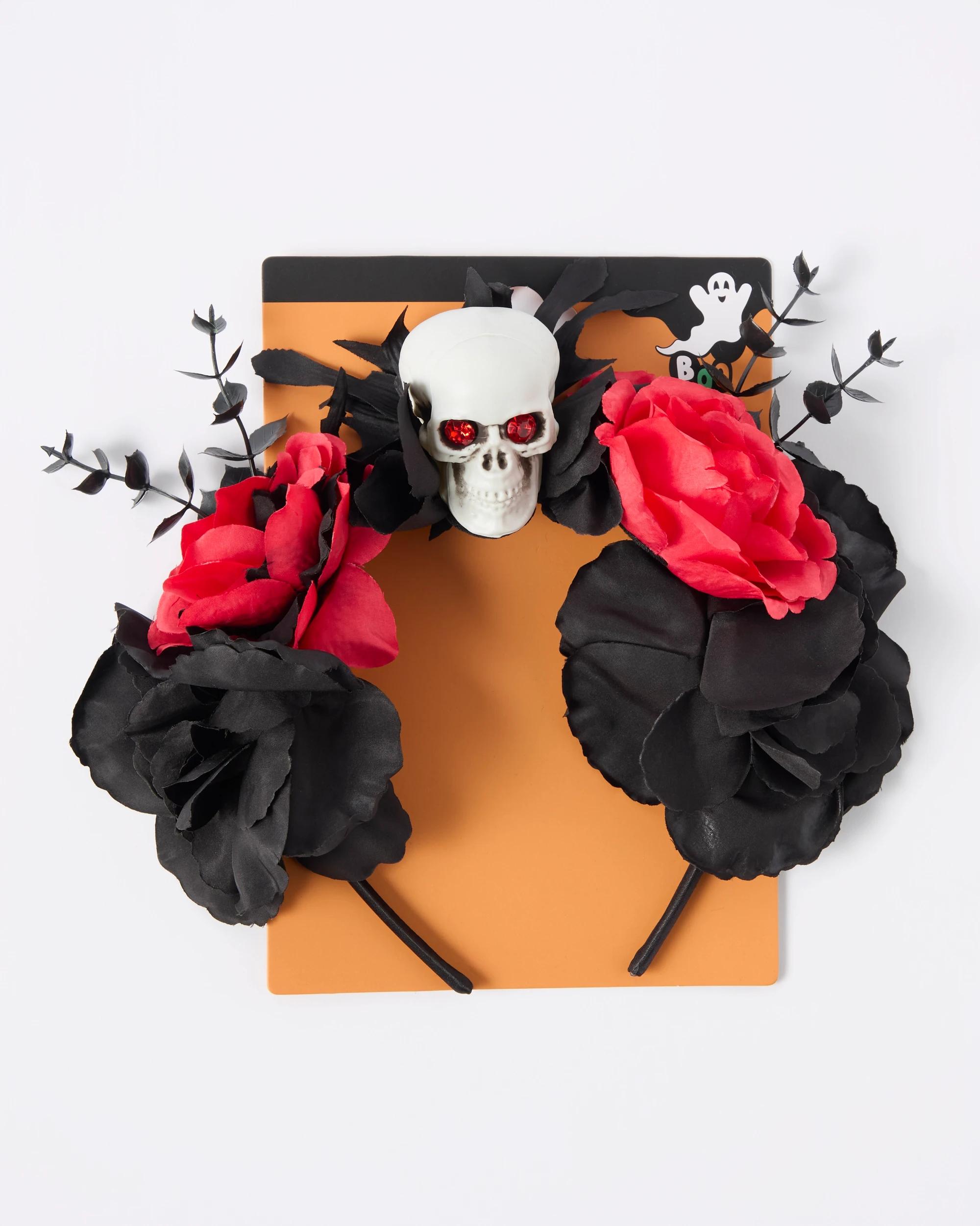4 Halloween Day of the Dead Headband - Black & Red MULTI, 4 of 4