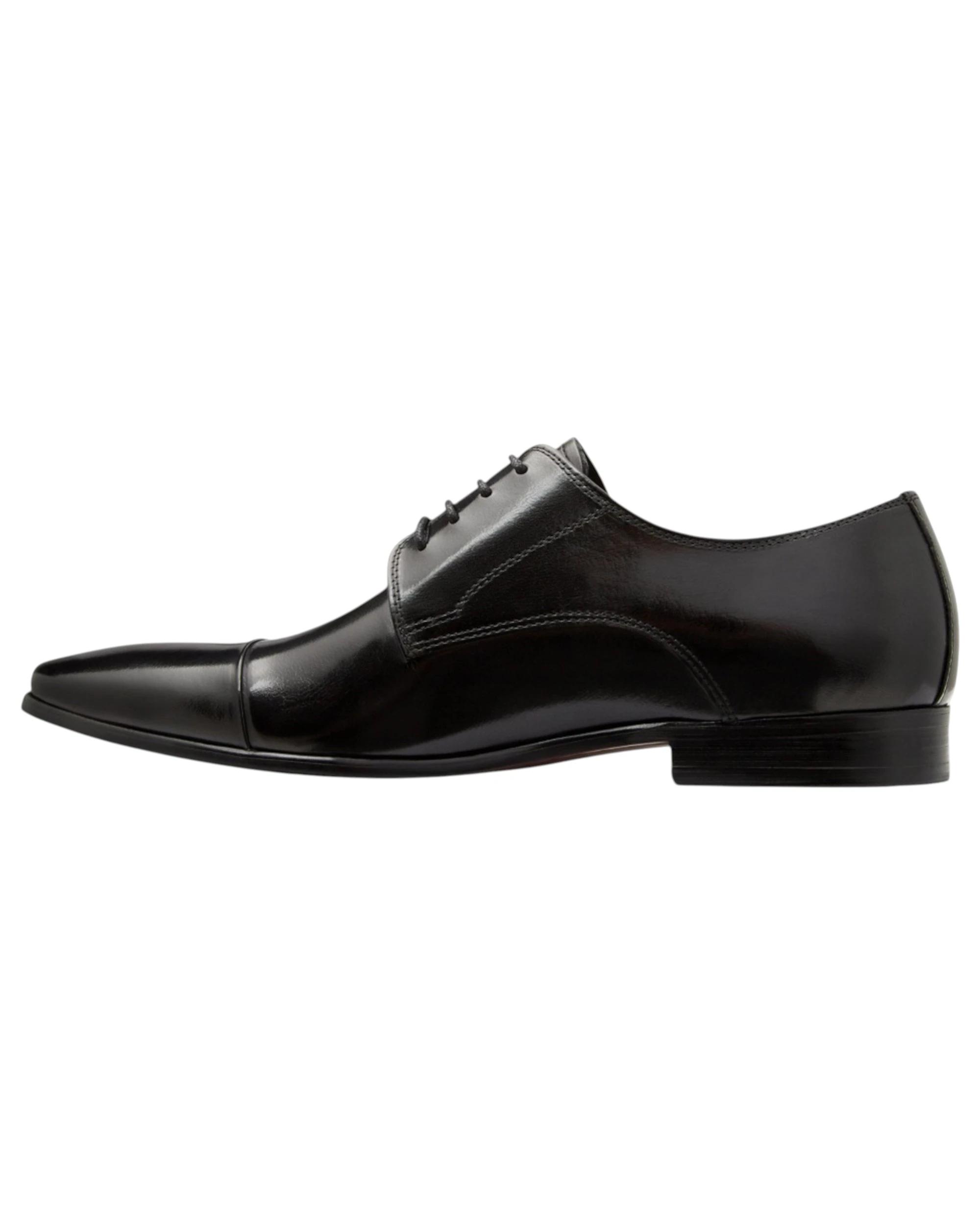 5 Batsanis Mens Steven Leather Lace Up Work Formal Shoes BLACK, 5 of 5