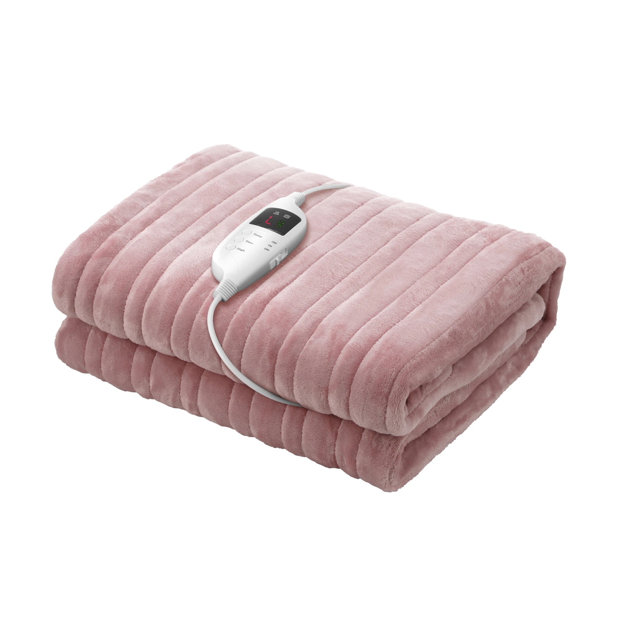 1 Bedra Bedding Washable Electric Heated Throw Rug Flannel Snuggle Blanket Winter - Single Bed - Pink, 1 of 10