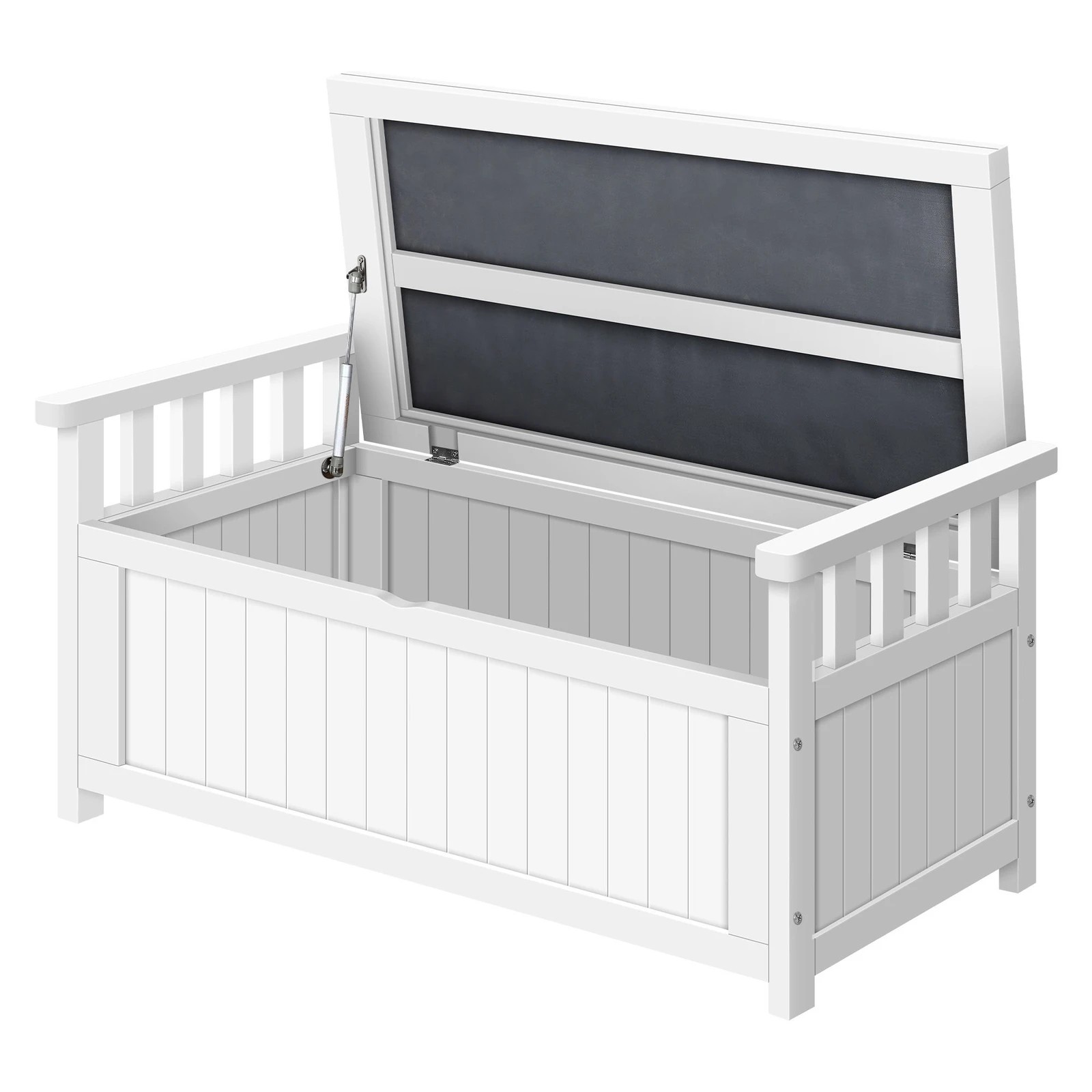 3 Alfordson Outdoor Storage Box Wooden Garden Bench Chest Tool Sheds L - White, 3 of 9