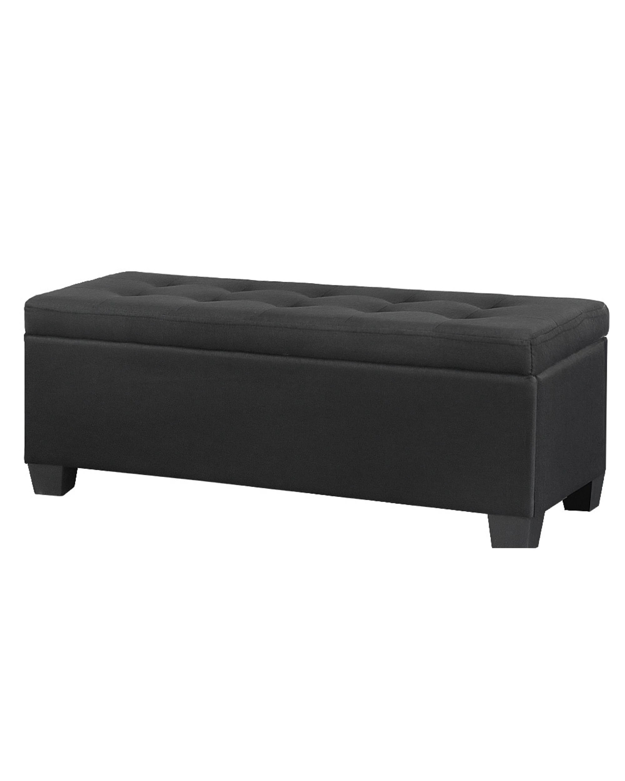 1 Artiss Storage Ottoman Blanket Box 97cm Linen - Black, 1 of 7
