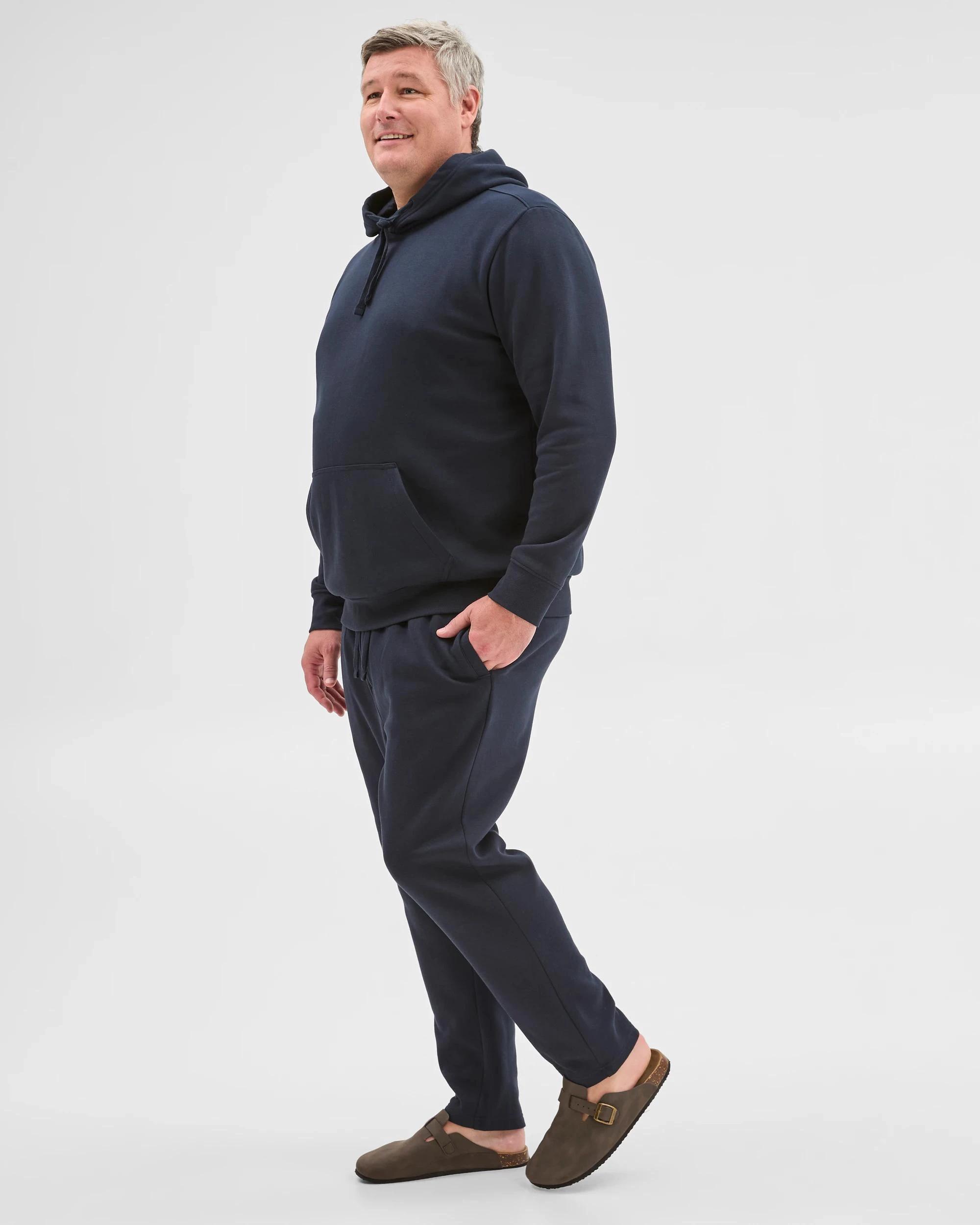 3 Target Man Plus Size Australian Cotton Blend Non Cuffed Trackpants NAVY, 3 of 5
