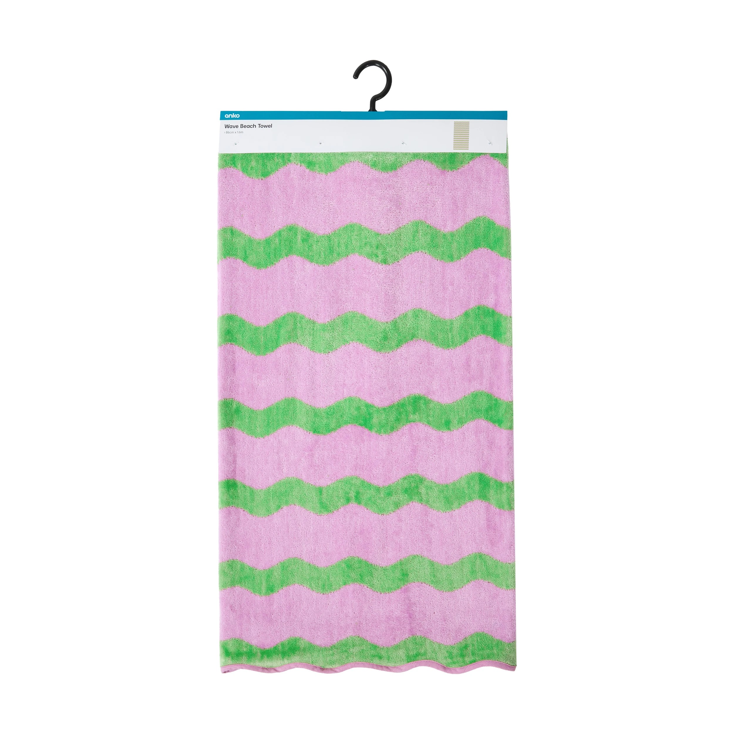 6 Wave Cotton Beach Towel - Pink, 6 of 6
