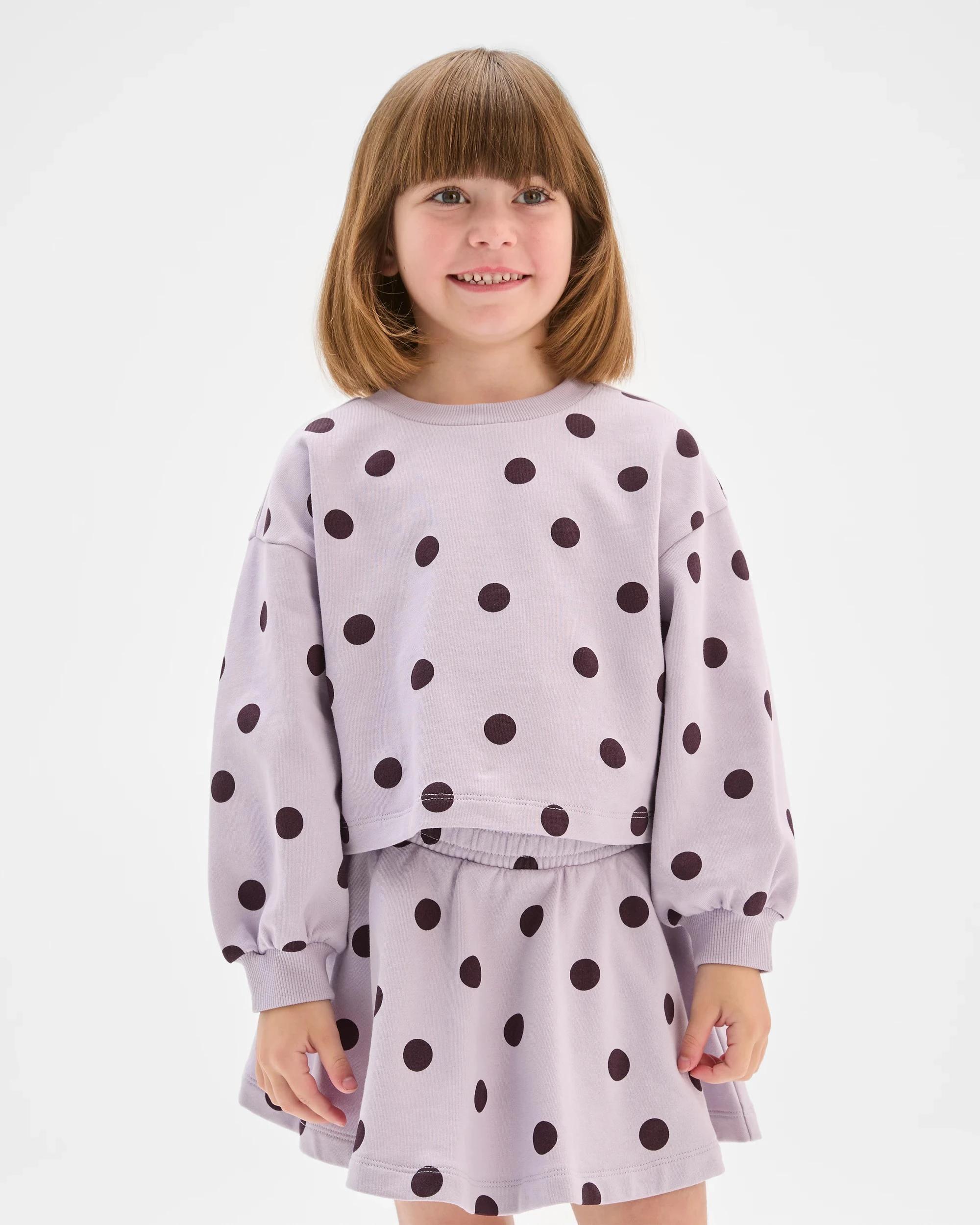 3 Target Australian Cotton Fleece Top and Skort 2 Piece Set AOP SPOTS PURPLE, 3 of 7