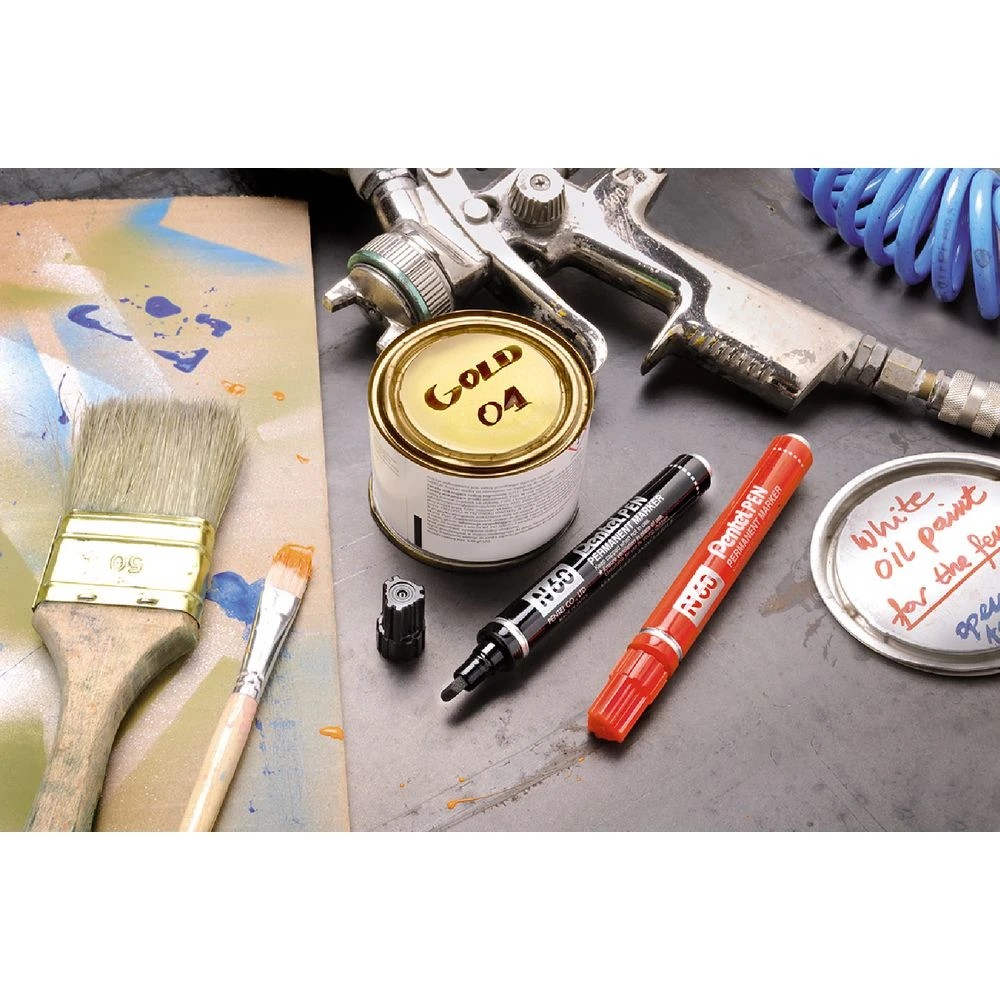 4 Pentel N60 Permanent Marker Chisel Tip Green, 4 of 4