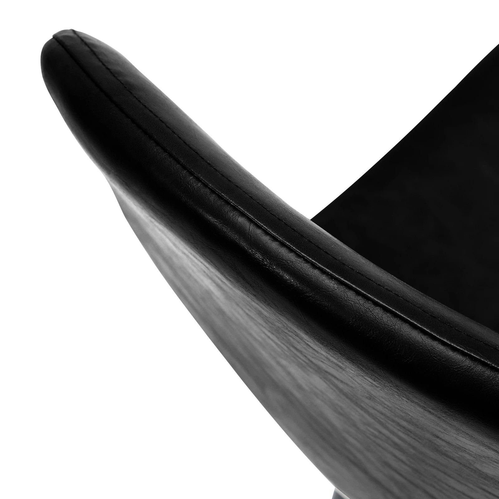 7 Oikiture 4x Dining Chairs Kitchen Accent Chair Lounge Furniture PU Leather - Black, 7 of 9