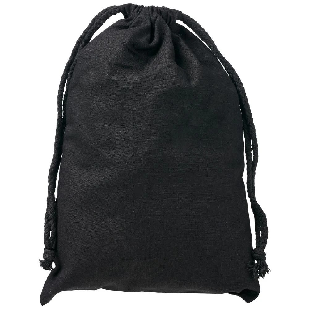 1 J.Burrows Calico Drawstring Bag 20 x 30cm Black 10 Pack, 1 of 2