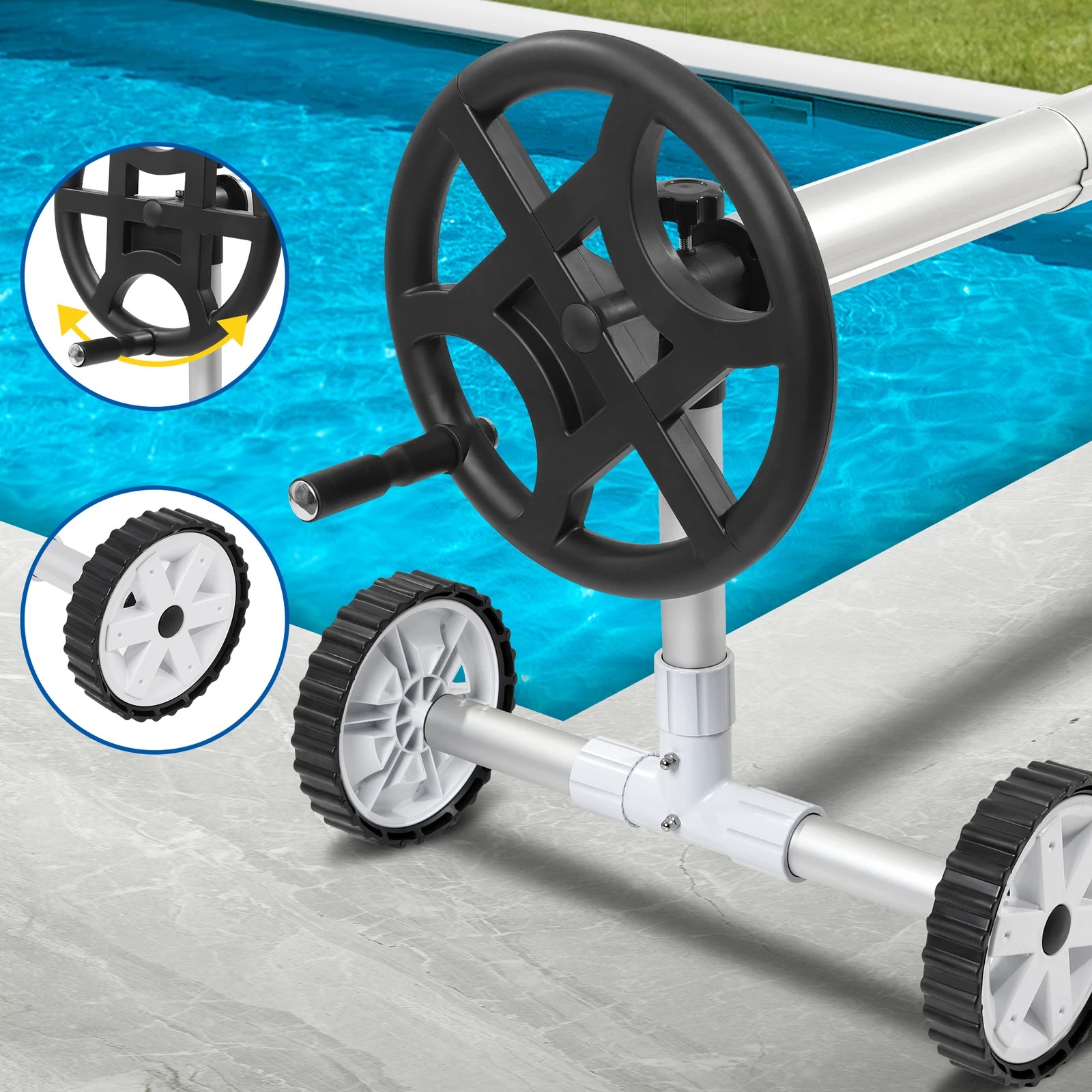 7 Alfordson Pool Cover 500 Micron 10X4M Solar Blanket Swimming 4.5M Roller - Silver, 7 of 9