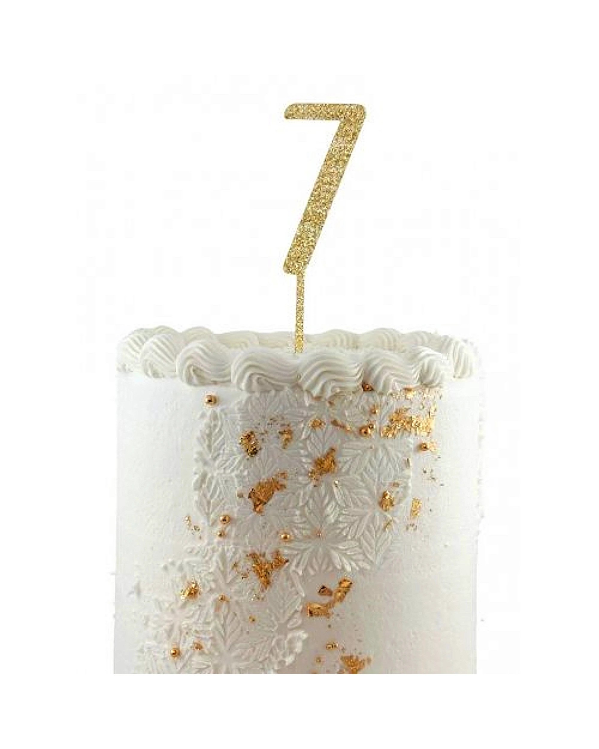 1 Alpen Glitter Acrylic Number 7 Cake Topper - Gold, 1 of 1
