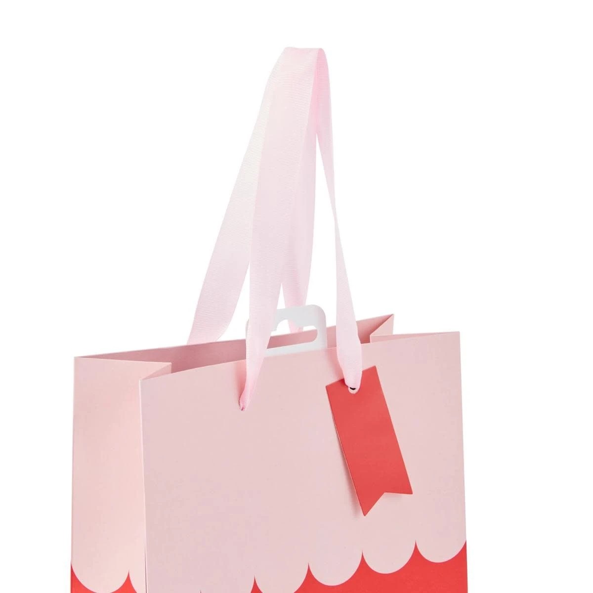 3 Pink and Red Scalloped Gift Bag - Medium, 3 of 5