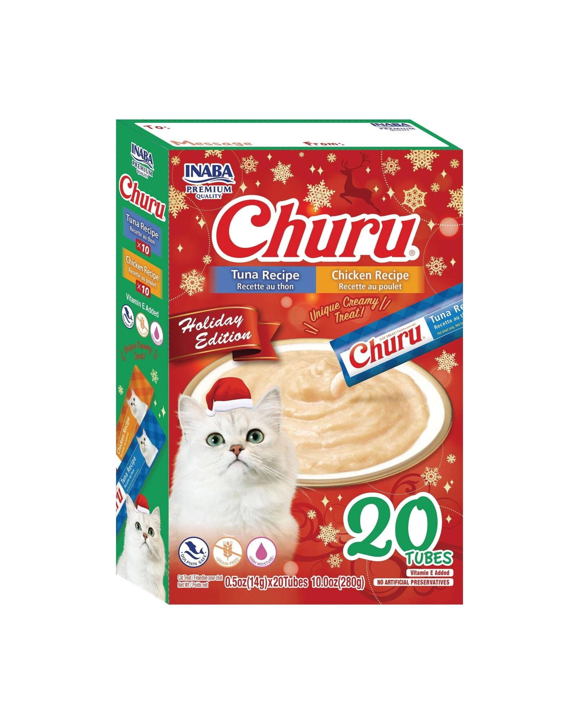1 Inaba Churu Holiday Lickable Cat Treats Tuna & Chicken Variety 20 Pack, 1 of 9