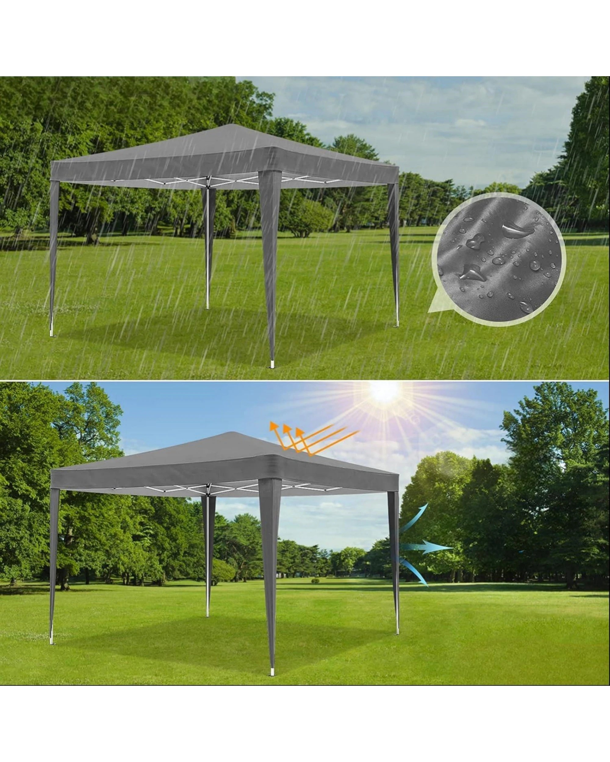 5 Advwin 2x2m Pop Up Gazebo Portable -Grey, 5 of 7
