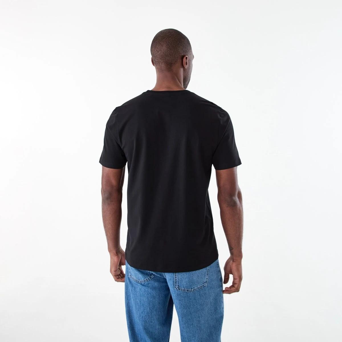 3 Short Sleeve Cotton Elastane Top BLACK, 3 of 6