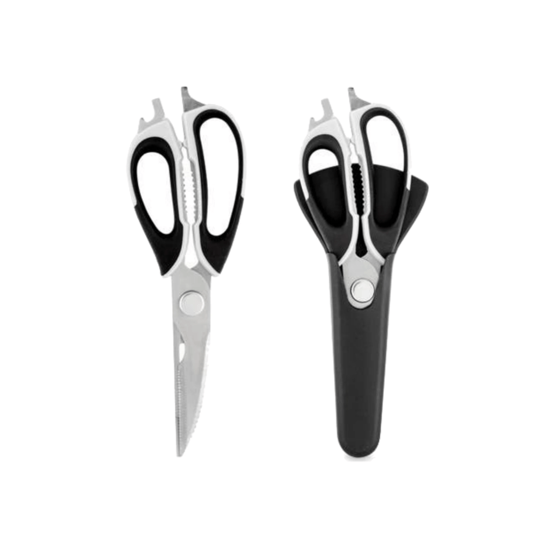 1 BR Home 7-in-1 Multi-Purpose Kitchen Scissors with Magnetic Case for Meat and Nuts, 1 of 3