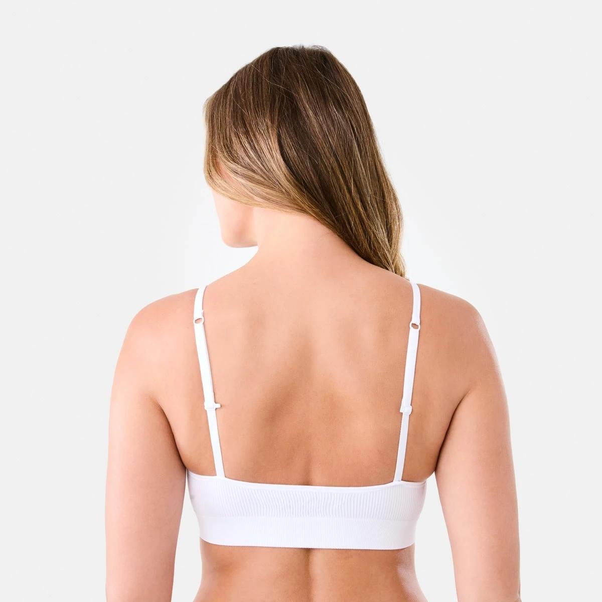 3 Seamfree Rib Crop Bra WHITE, 3 of 8