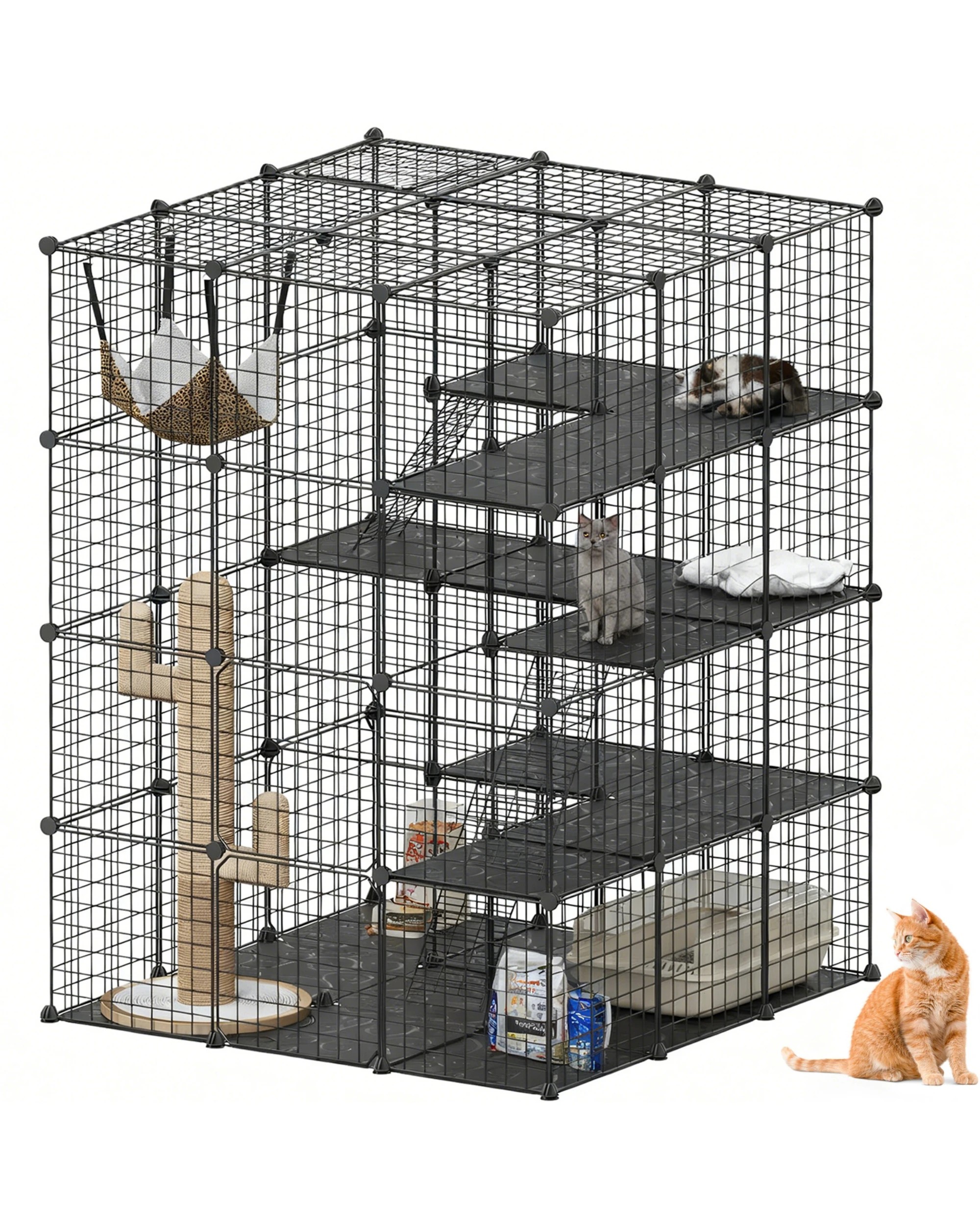 2 Advwin 4 Tier DIY Cat Cage Pet Crate Cat Villa Cat Enclosure, 2 of 8