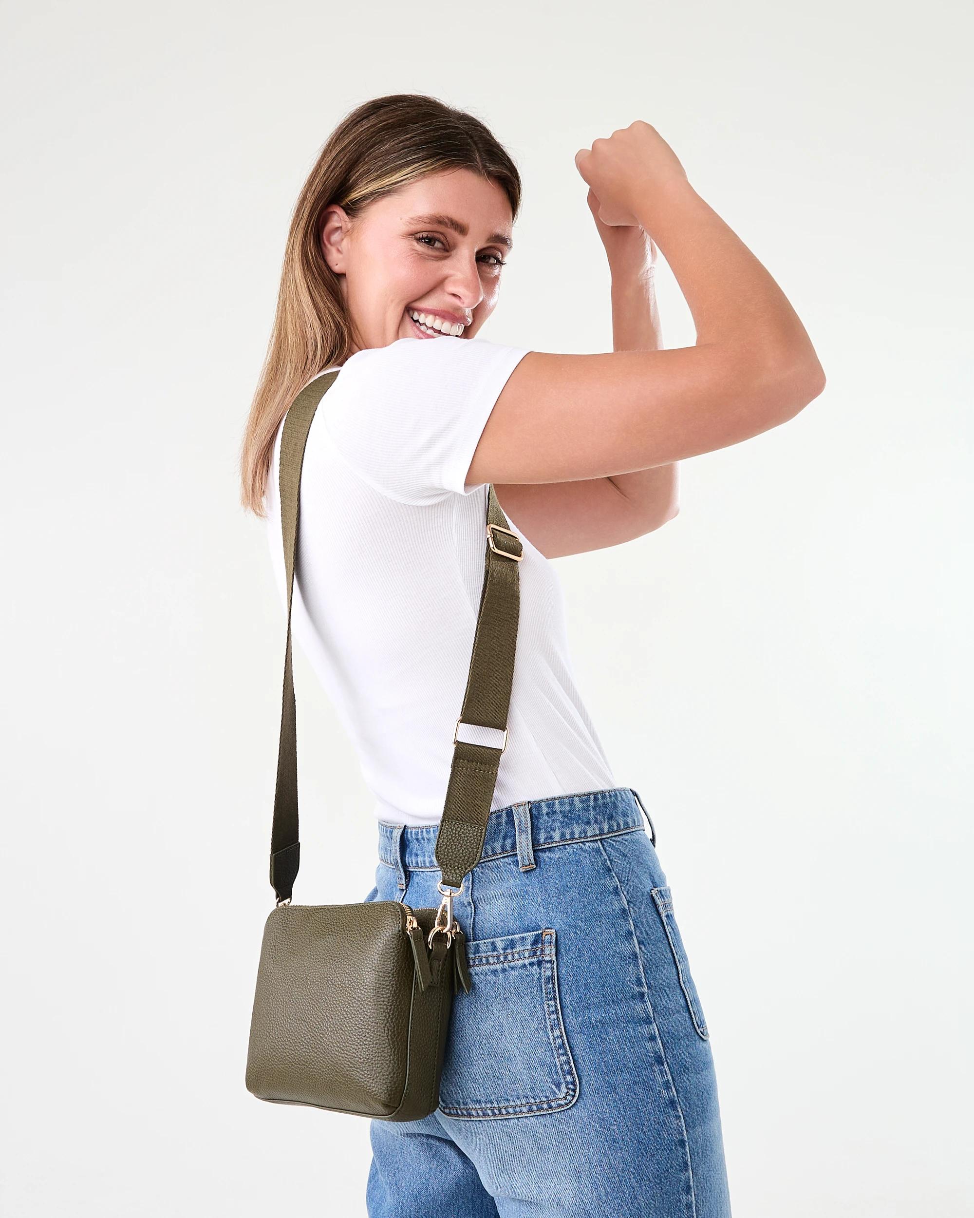 7 Double Pocket Crossbody Bag Dark Camo, 7 of 8