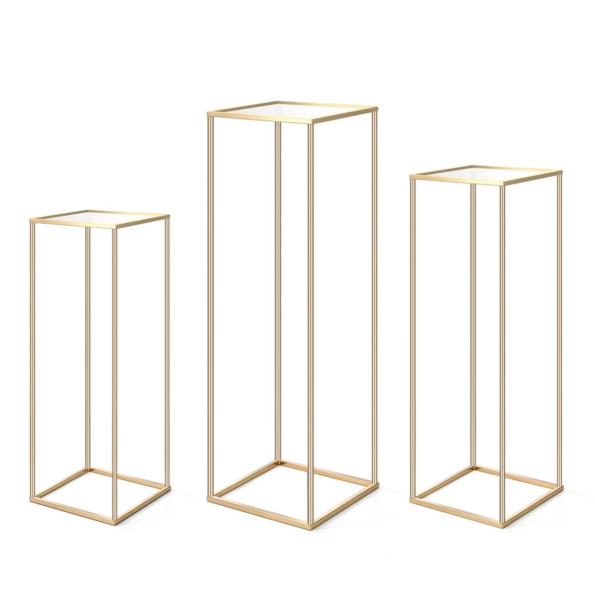 Ausway 3PCS Metal Square Stand Pedestal Display Holder for Wedding ...