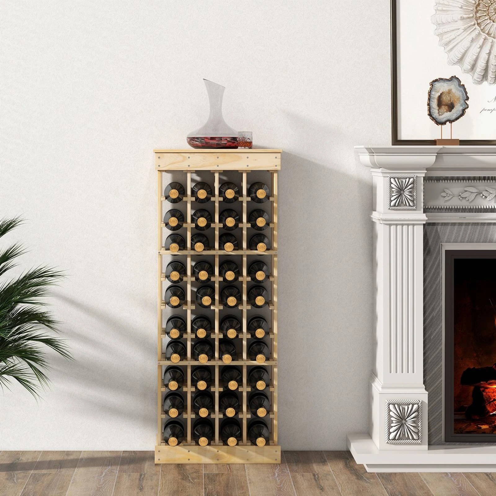 5 Costway 40-Bottle Wine Rack 10-tier Display Shelves, 5 of 6