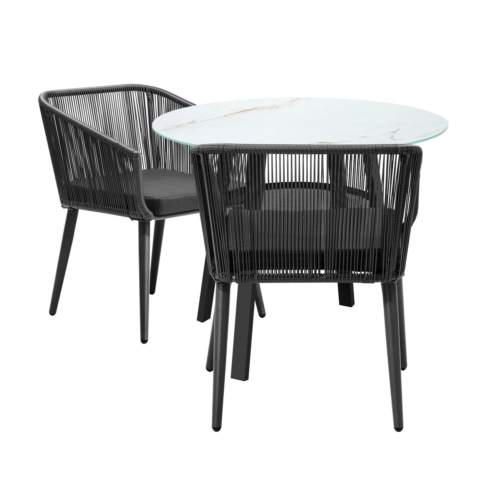 3 Livsip 3pcs Outdoor Dining Setting Marble-style Table Patio Furniture Bistro Set
 - Multi, 3 of 7