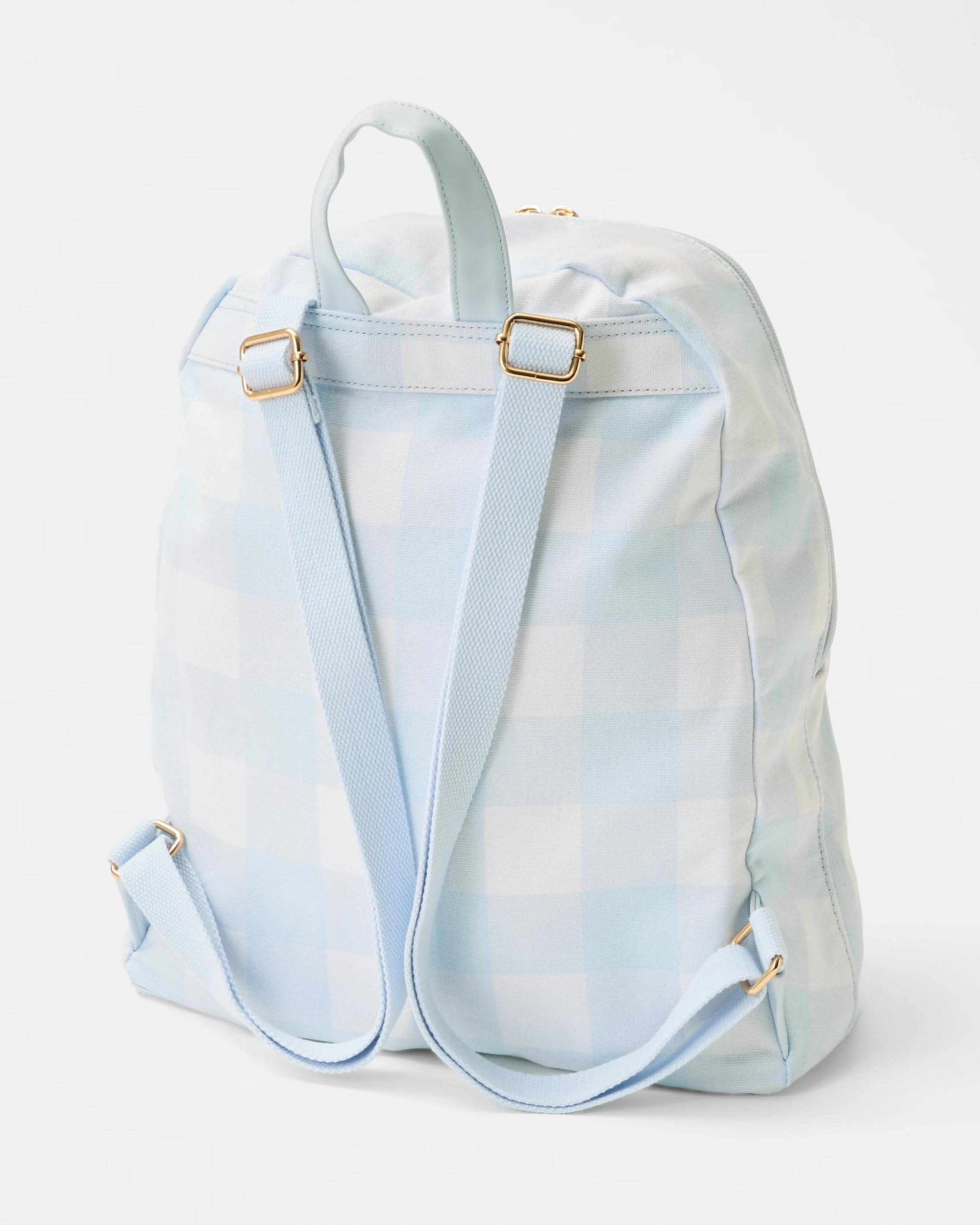 4 Canvas Backpack Blue Ging, 4 of 4