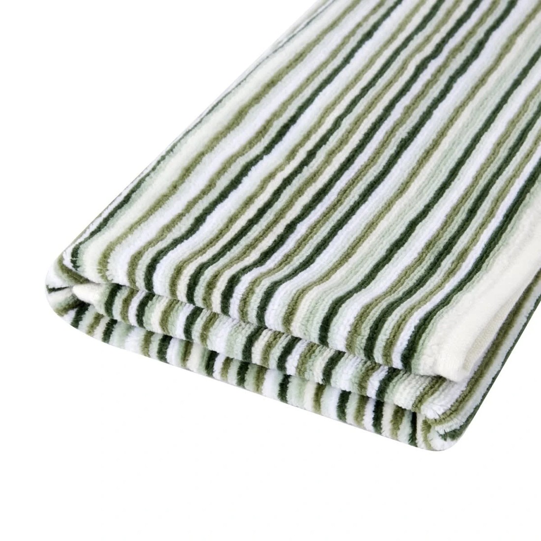 4 Mini Stripe Cotton Reversible Hand Towel - Green, 4 of 5
