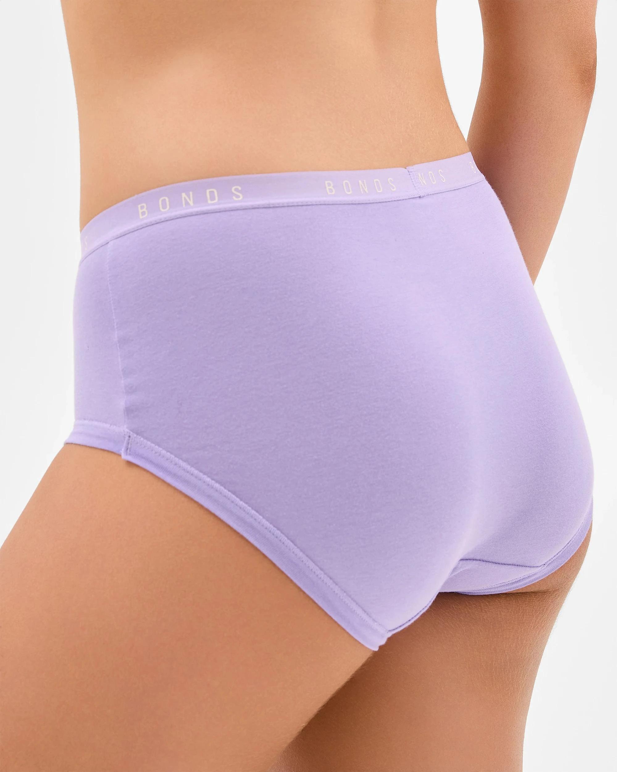 4 Womens Cottontails Full Briefs 3 Pack - Bonds AQUA SHELL/PURPLE/AQUA, 4 of 4
