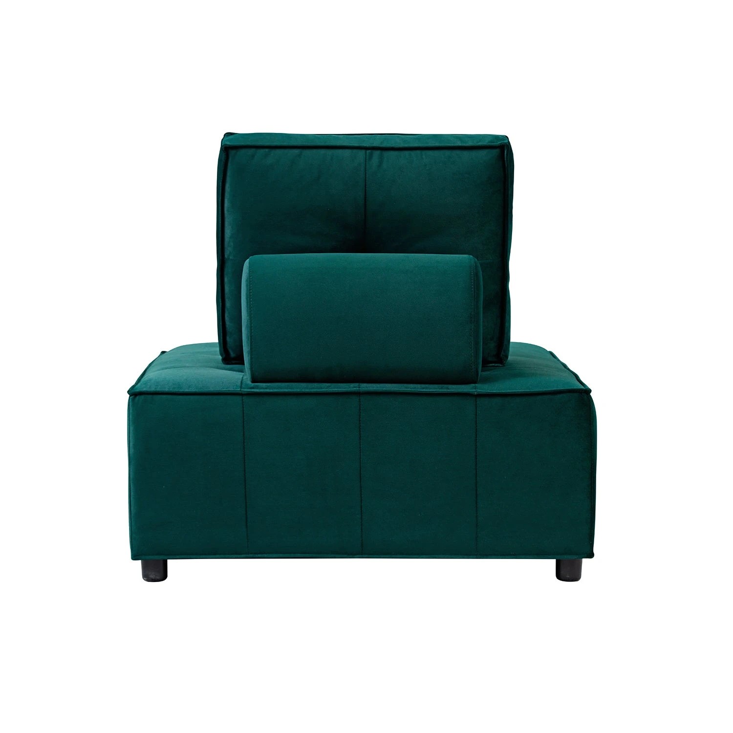 2 Foret 86cm Armless Seat Modular Extension Lounge Couch Velvet Fabrics Sofa Green, 2 of 10