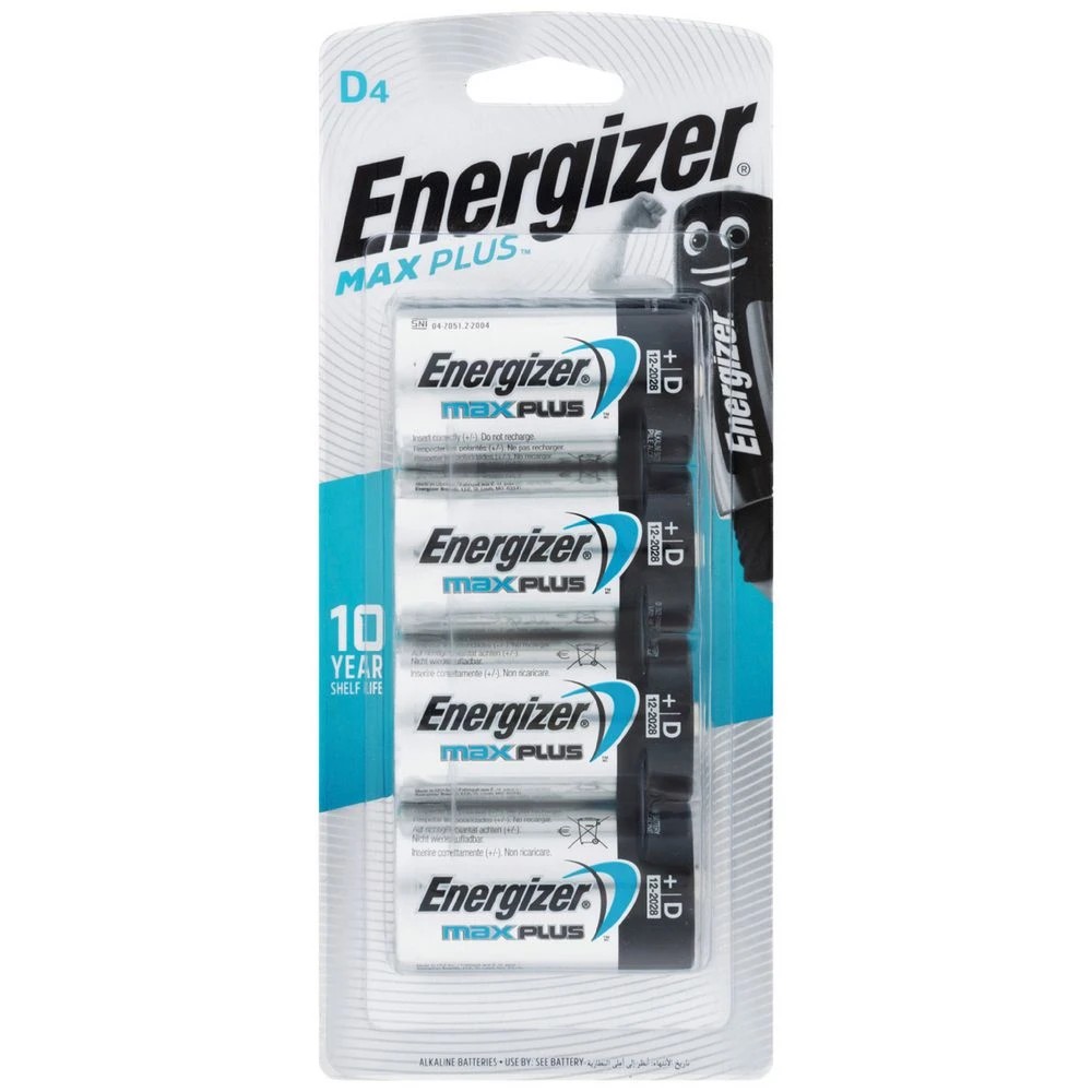 1 Energizer MAX Plus D Alkaline Batteries 4 Pack, 1 of 1