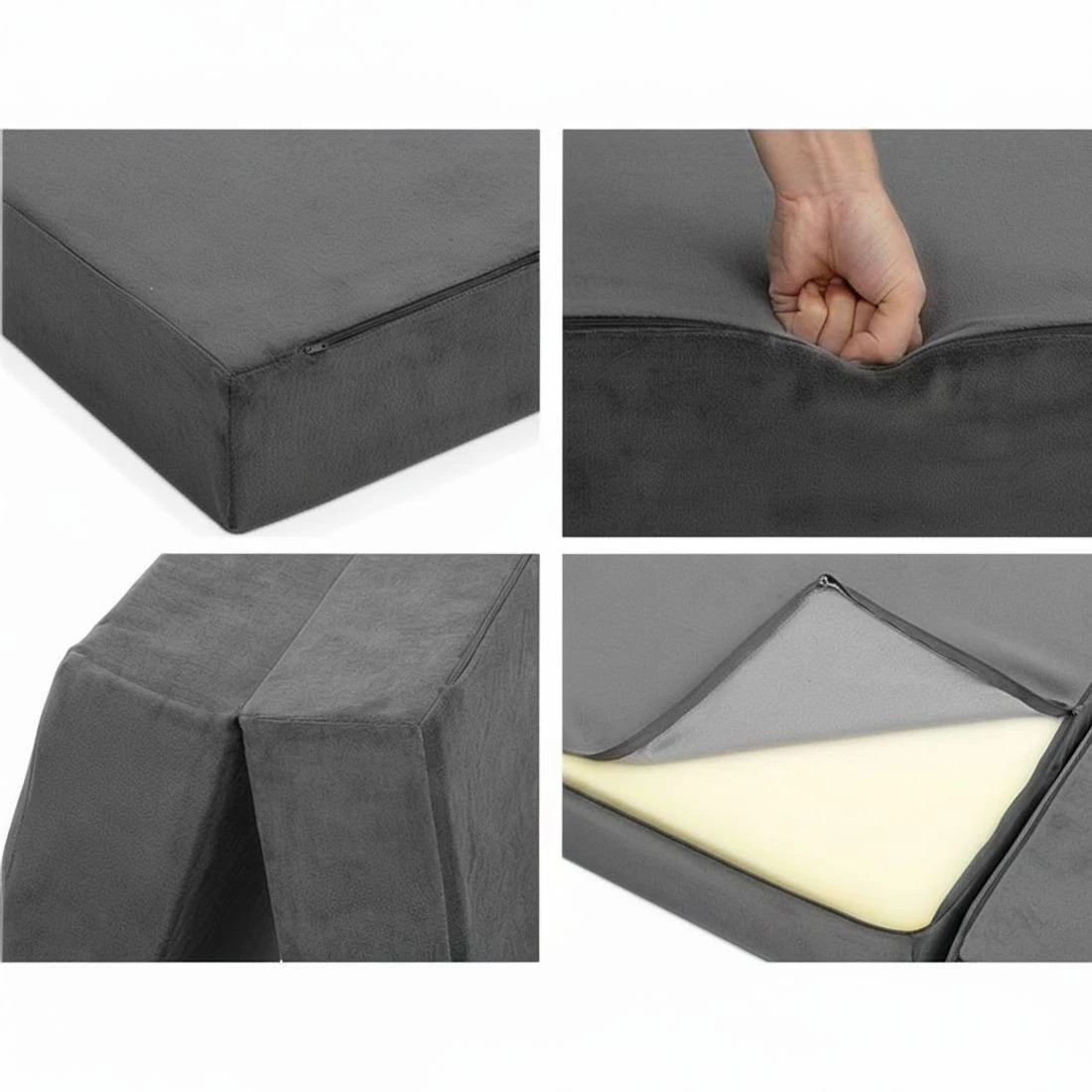 6 Giselle Bedding Foldable Mattress Folding Foam Bed Mat - Single Bed - Grey, 6 of 9